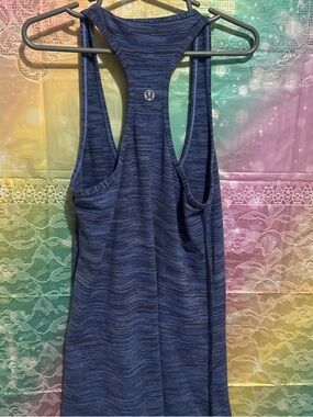 lululemon athletica navy blue space-dye racerback tank